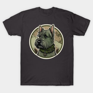 Scottish Terrier Camouflage Motif T-Shirt